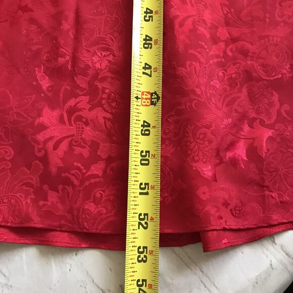 Vintage Versailles Red Lace-Trimmed Long Slip Dress 90s The Bay Canada Size M - Picture 8 of 10